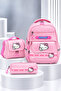 Set of 3 Primary School Bags Character Patterned Set Foil Lunchbox Girl's First School Backpack
