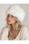 White Fur Bandana Plush Hair Band Winter Women's Furry - with Elastic Back - 3