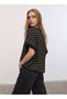 Crew Neck Striped Bat Sleeve Knitwear Blouse - 5