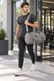 Men's Sports Bag – Cylinder Model, Printed, Front and Inner Pockets, Side Handle, Adjustable Shoulder Strap - 5