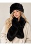 Black Hat and Scarf Set of 2 Plush Set Winter - Hat and Neck Warmer Premium Soft - 3