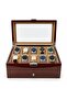 20-Piece Mahogany Imported Watch Box with Drawers – Glass Lid, Imported Mahogany Body, Alcantara Interior Finish - 3