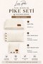 100% Cotton Single Pique-Bedspread Set Cream Knitted Patterned 1 Pillowcase and 1 Throw Pillow Cover - 2
