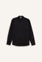 100% Cotton Slim Fit Basic Long Sleeve Black Shirt A4644Ax23Au - 7
