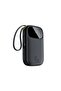 EnerFill FC31 Dijital Ekranlı Hızlı Şarj Powerbank Dahili Çift USB-C Kablo 20000mAh 45W Siyah
