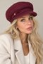 Women's Angora Furry Brooch Detail Hat in Burgundy - Wool Textured - 2