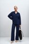 Bürümcük Shirt Collar Buttoned Bottom Top Set Suitable for Hijab