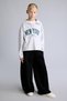 Relax Fit Polo Neck College Printed Crop Sweatshirt Girls I4898A826Au - 2