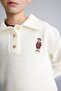 Relax Fit Polo Collar Ribbed Teddy Bear Embroidered Sweater for Girls I3600A826Wn - 4