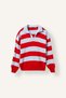 Oversized Polo Collar Red Sweater I3297Ax26Au - 5