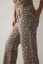 Floral Straight Fit Regular Waist Straight Leg Gabardine Trousers I9257Ax26Au - 5