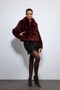 Burgundy Plush Look Coat - 3