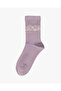 Women's Premium Seamless Bamboo Socks with Floral Design in Lilac - 2