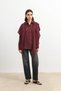 Burgundy Women's Shirt with Handkerchief Detail