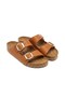 Zrc01 - Summer Premium Buckled Men's Genuine Leather Slipper Tan - 5
