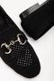 Zri̇n-401 Black Suede Perforated Daily Women's Ballerinas - 4