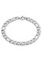 Unisex Silver Steel Tarnish Resistant Silver Figaro Model Bracelet - 3