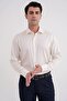 Men's Slim Fit 100% Cotton Non Iron Iron-Free Fabric Cream Shirt Gk 741 - 2