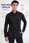 Slim Fit 100% Cotton Non Iron Fabric Black Shirt Gk 734