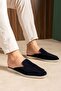 Zrc2625 - Firenze Genuine Leather Casual Men's Slippers Navy Blue