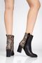 Zri̇n-Y-292 Premium Black Snake Pattern Detailed Zippered High Heeled Thick Heeled Women's Boots