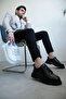 Zrk-703 Premium High Quality Black Patent Leather Elastic Casual Men's Classic Shoes - 7