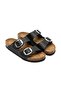 Zrc01 - Summer Premium Buckled Men's Genuine Leather Slipper Black - 4