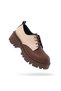 Zri̇n-754 Premium Brown Garni Lace-Up Orthopedic High-Sole Loafer - 3