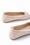 Zri̇n-6101 Beige Suede Bowknot Casual Women's Ballerinas - 6