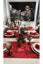 New Year Tree Themed Red Christmas Runner - 2
