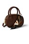 Coffee Mini Hand & Shoulder Bag – Faux Leather with Scarf Detail