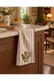Vintage Squirrel Embroidered Decorative Hand Towel – 100% Cotton, Striped Linen Texture (30X45 cm) – 1 Piece - 2