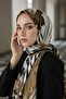 Crepe Zebra and Flower Patterned Beige Color 75X195 Non-Shedding Shawl - 2