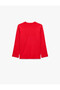 Cotton Printed Red Boys' Long Sleeve T-Shirt 7Wkb10150Tk - 5