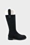 Women's Rofen Fur Flat Sole Boots - Black Suede - 4