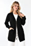 Women's Black Comfortable Fit Pocketed Knitwear Cardigan - 2