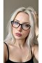 Carat Cat Eye Black 46 Ekartman Small Cat Eye Glasses Changeable Blue Light Protection Glass