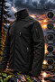 Softshell Waterproof Jacket with Fleece Inside Windproof Winter Men's Coat Black