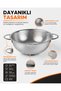 Stainless Steel Pasta Strainer 25 cm |   Double Handle Metal Vegetable and Fruit Washing and Straining Colander - 5
