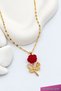 Women's Stainless Steel Gold Rose Necklace - 2