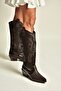 Z920123909 Brown Low Heeled Cowboy Model Women's Boots - 4