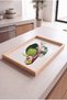 Colorful Exotic Fish Pattern - Rectangular Coffee Presentation, Engagement, and Serving Tray with Natural Wood Frame - 3