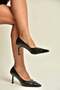 Z308300509 Black Thin Heeled Pointed Toe Women's Shoes
