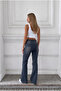 Distressed Washed High Waist Flare/Spanish Jeans - 6