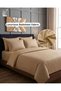 6 Pcs King Size Bedding Set (Beige) – 1 Fitted Sheet, 1 Quilt Cover, 4 Pillowcases - 3