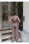Tencel Fabric Tie-Back Set with Gold Accessories — Brown - 2