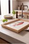 Red Pink Fish Patterned - Rectangular Coffee Presentation, Engagement, and Serving Tray with Natural Wood Frame