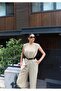 Linda Twill Fabric Belted Jumpsuit — Green - 4