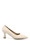 Women's Cream Pointed Toe Goblet Heel Stiletto