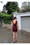 Linda Twill Fabric Backless Dress — Burgundy - 2